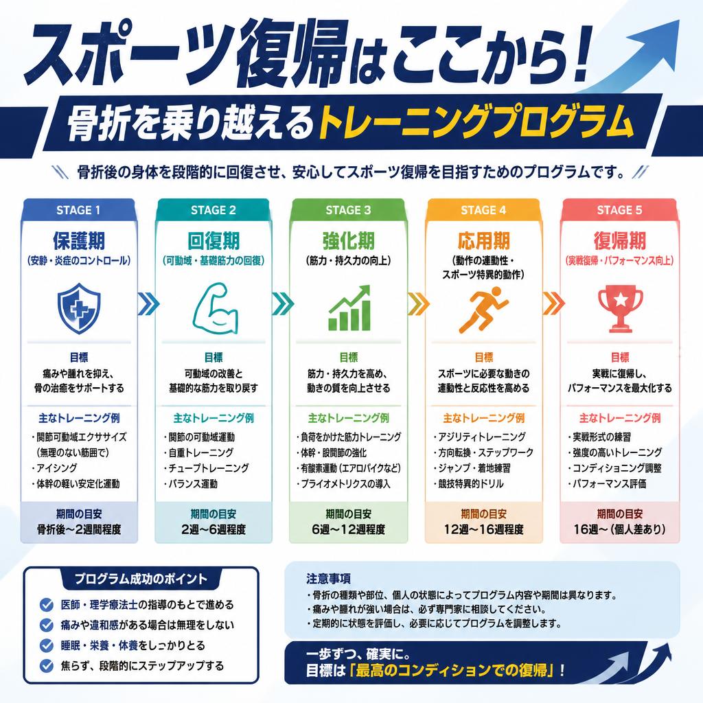スポーツ復帰はここから！骨折を乗り越えるトレーニングプログラム