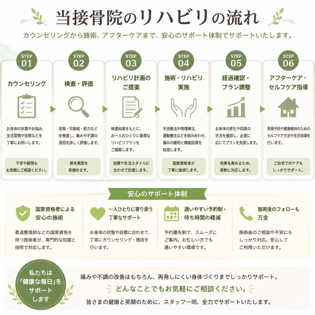 リハビリの流れと施術内容