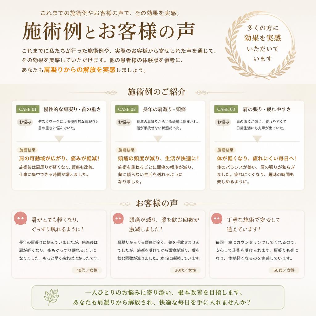実際の施術例とお客様の声