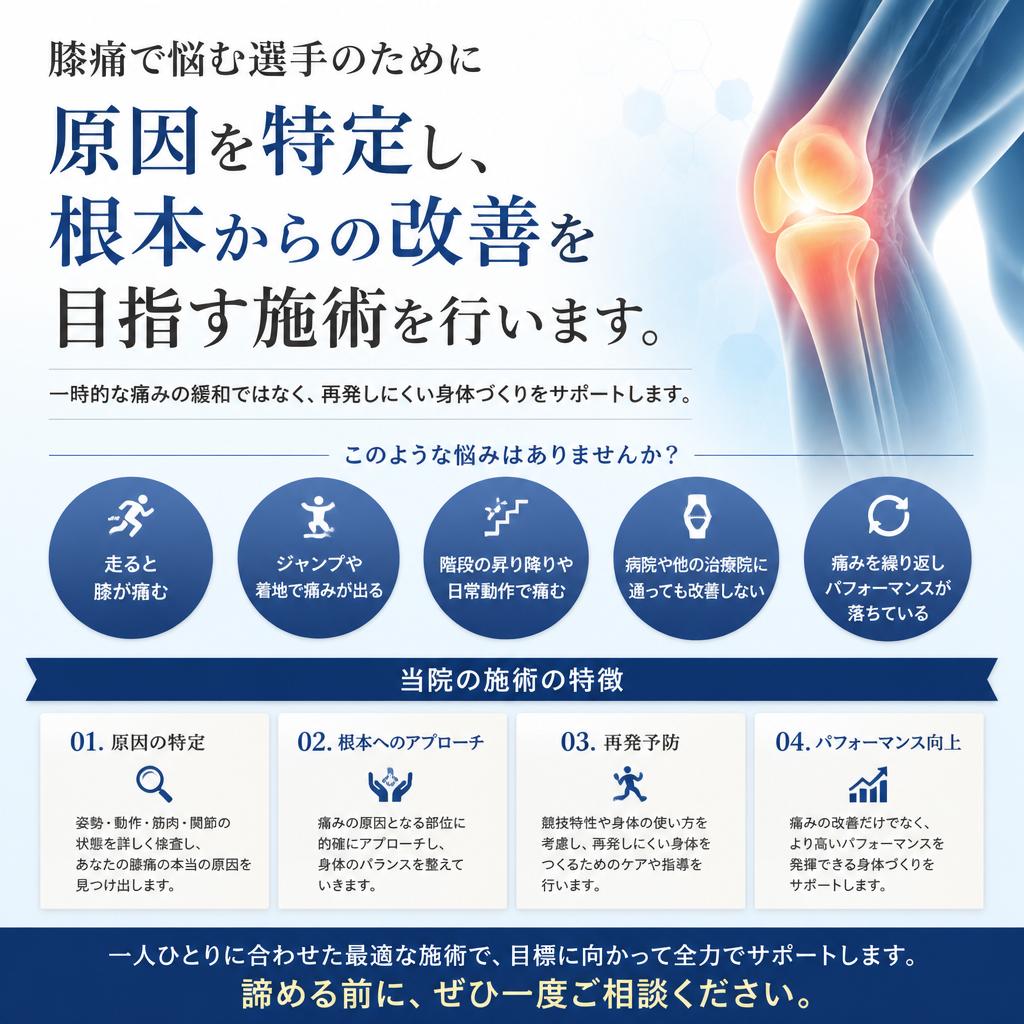膝痛改善のための個別施術