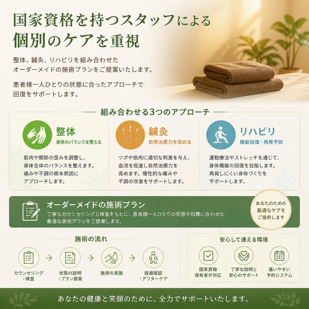 当院のケアと施術方針