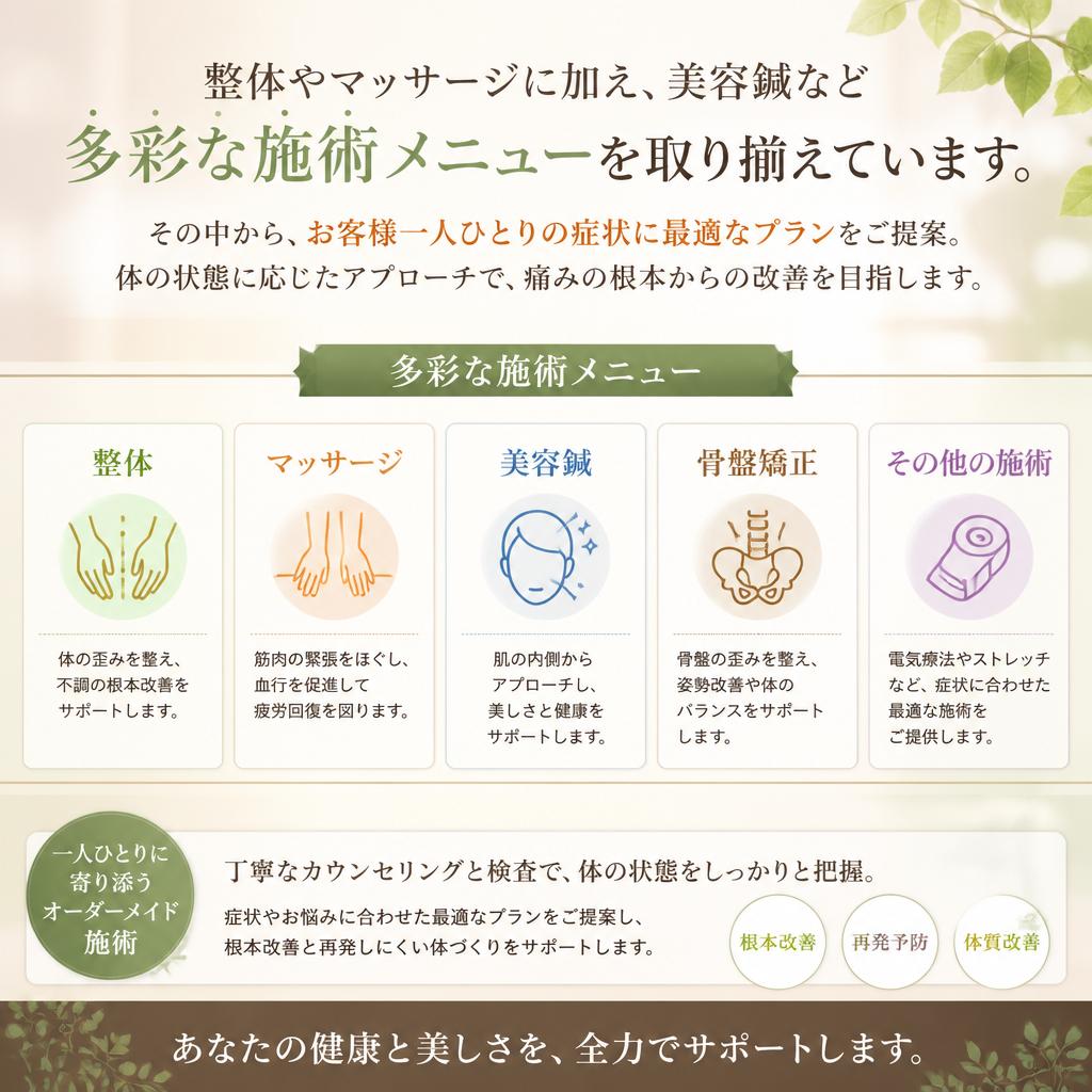 当院の施術メニュー