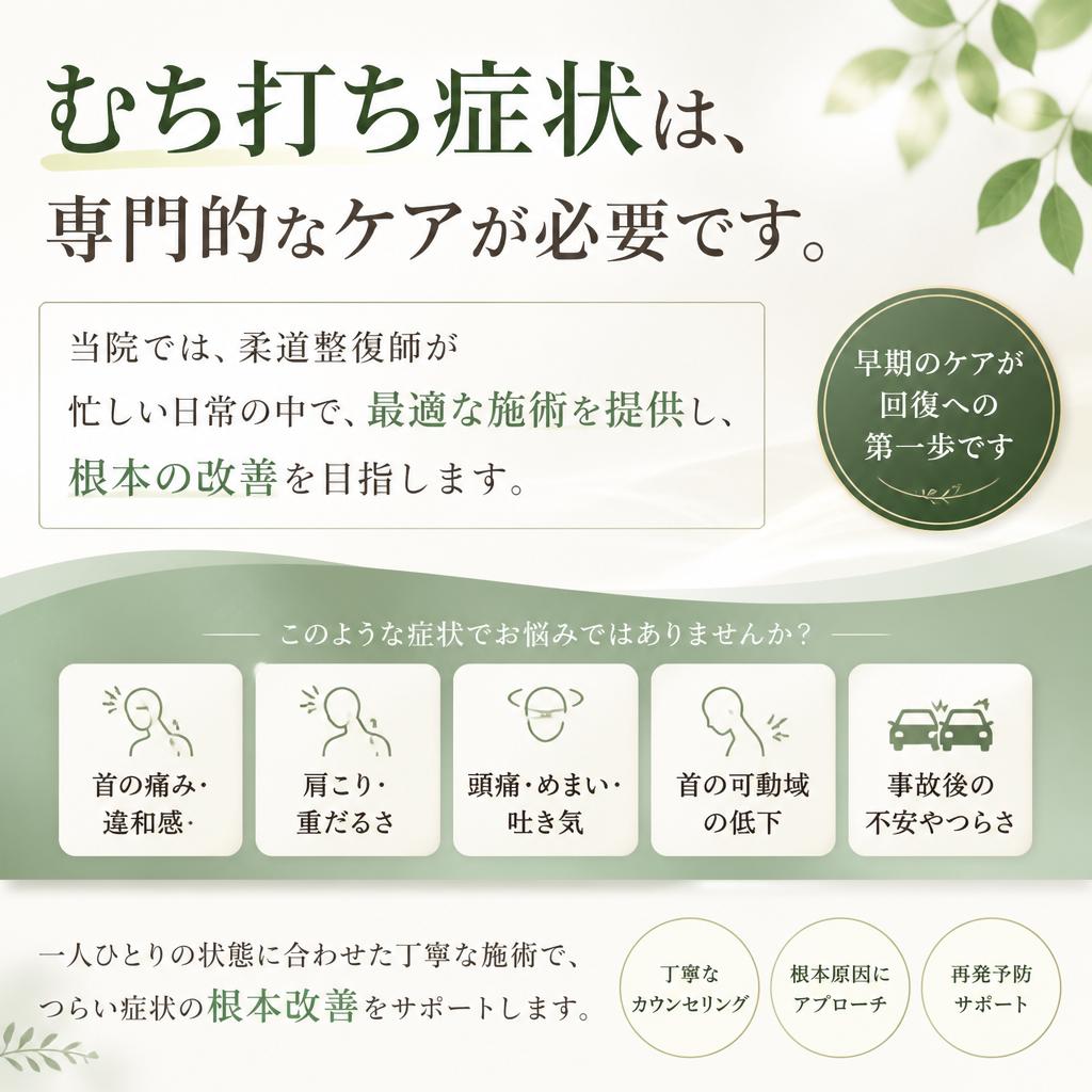 むち打ち症状への効果的なアプローチ
