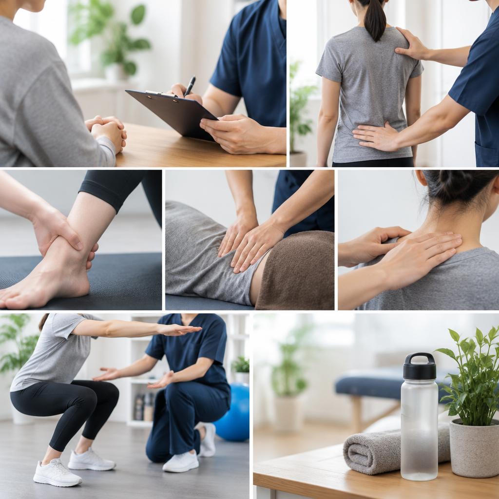捻挫・腰痛・肩こりに。痛みだけでなく身体の使い方も確認