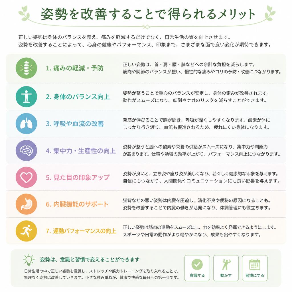 姿勢改善がもたらす効果