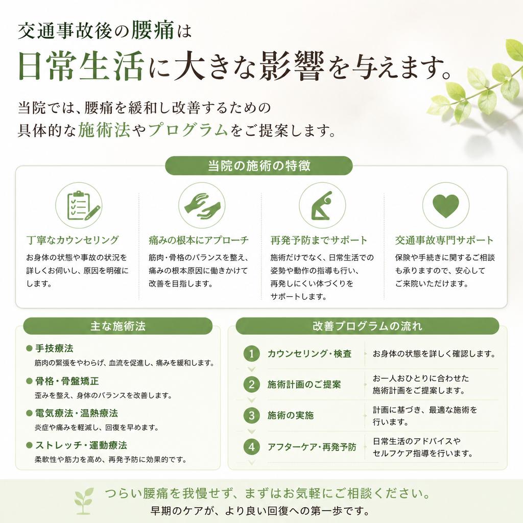 腰痛改善のための施術