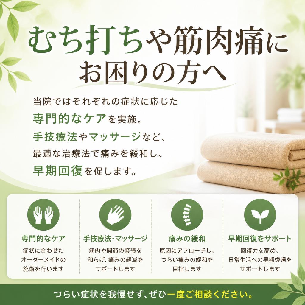 むち打ちや筋肉痛の改善