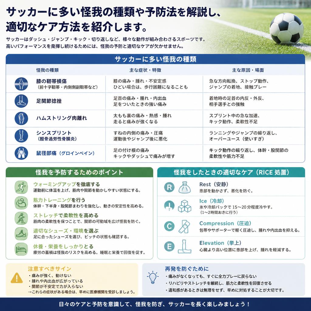 2. サッカー特有のケガとその対策
