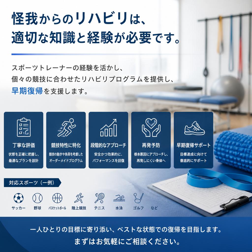 リハビリと競技復帰のサポート