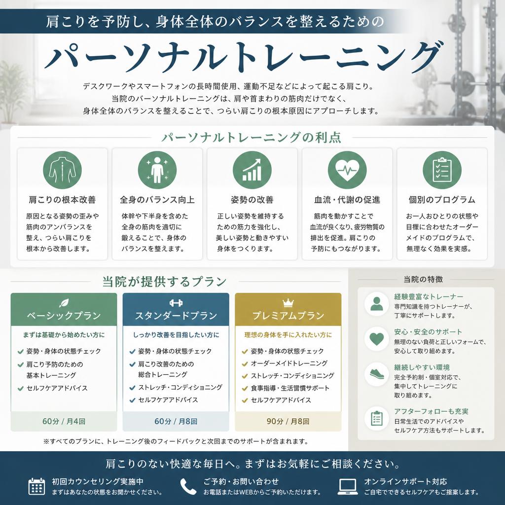 パーソナルトレーニングで身体を整える